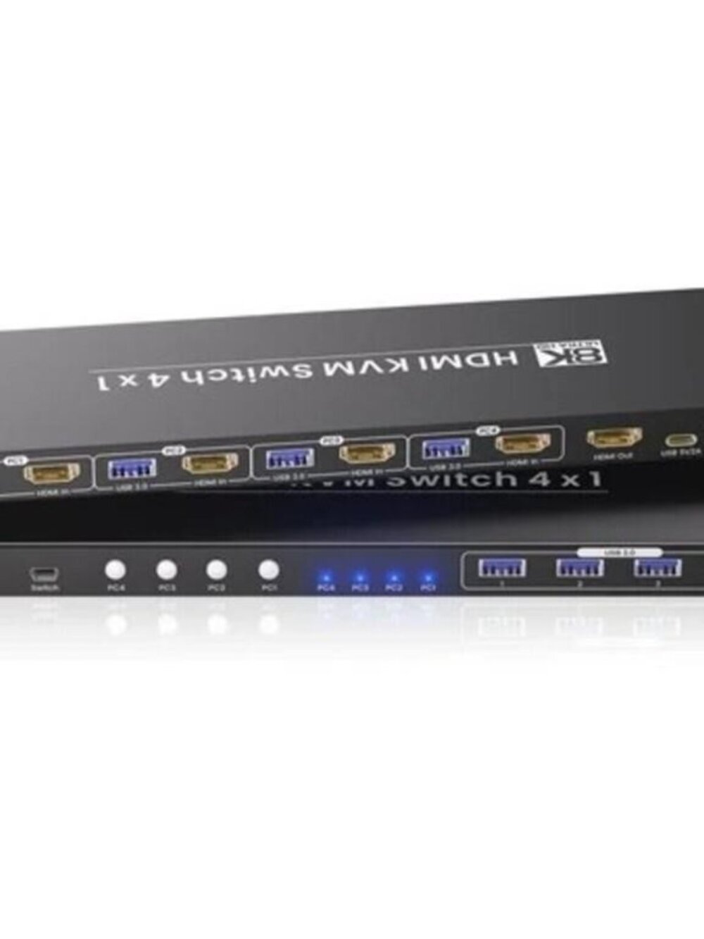 USB3.0 HDMI KVM Switch 1 Monitor 4 Computers, 8K60Hz 4K120Hz 4 Port KVM Switch